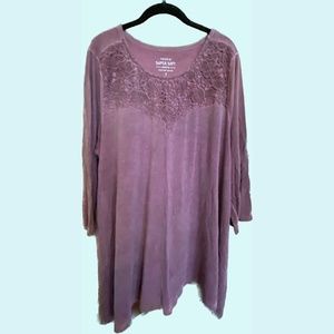 Purple Dip Dyed Torrid Super Soft 3/4 blouse